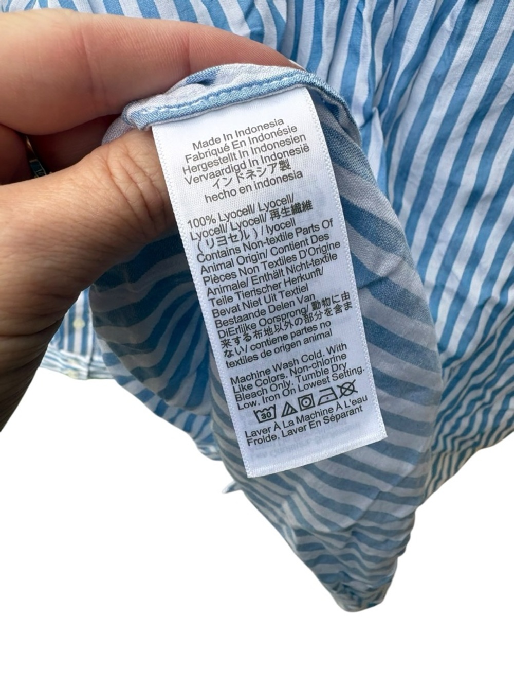 Madewell Stripe Utility Pocket Button-Up Shirt I Size: 14 - Picture 7 of 9